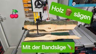  Holzbohlen sägen mit der Bandsäge