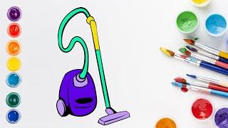 Draw a vacuum cleaner for children | Рисуем пылесос для детей