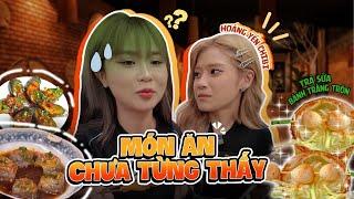 Review đồ ăn hot trend, MisThy, Hoàng Yến Chibi "sốc nhiệt" thử trà bánh tráng trộn của Bông Tím!?