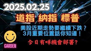 交易策略：道指 納指 標普S&P 美股近期走勢要繼續下跌？3月重要位置話你知道！今日有咩機會部署？2025.02.25 Dow Analysis