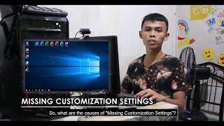 Windows 10 Missing Customization Settings Fixed