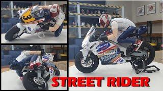 STREET RIDER VERSION OF 1/8 RC MOTORCYCLE NSR500 WITH 3D PRINTED NEW COWL_EP146