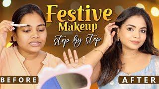 Easy makeup tutorial for diwali | Keerthi Shrathah