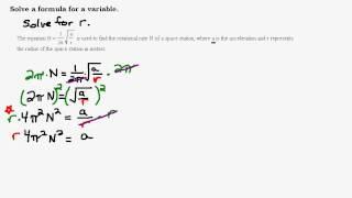 Isolate a Variable in a Given Formula