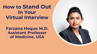 How to Stand Out in Your Virtual Residency/ Fellowship Interview #residency #virtual #img