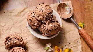 Dark Chocolate-Tahini Cottage Cheese Ice Cream Recipe