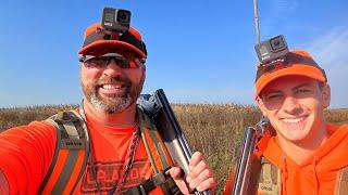 Pheasant hunt with my 17 year old son! Two view points from our GoPros, with our Browning shotguns!