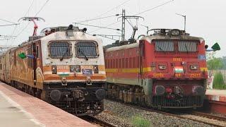 Mainline ARRIVAL & DEPARTURE Trains | Amazing ACCELERATION | WAP-4+WAP-5+WAP-7 | Indian Railways