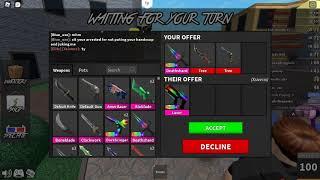 TRADING CHROMA DEATHSHARD AND TREE SET FOR CHROMA LASER!!! (Murder Mystery 2)