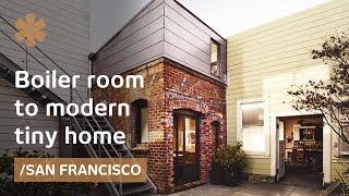 San Francisco brick boiler room turned industrial tiny house