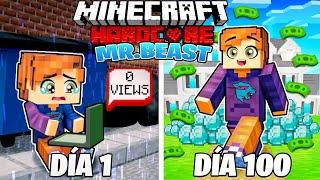 SOBREVIVÍ 100 DÍAS como MR BEAST en MINECRAFT HARDCORE!