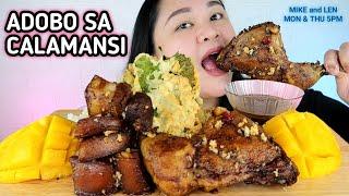 CHICKEN PORK ADOBO SA CALAMANSI + CRISPY KANGKONG | Filipino Food | Mukbang Philippines