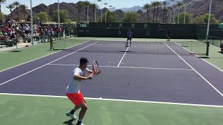 Dominic Thiem & Philipp Kohlschreiber  | Indian Wells Practice 3.12.16 (Court Level 60 fps)