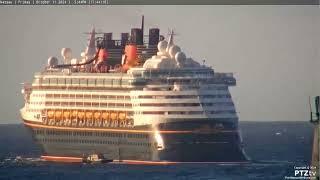 Cruise ships pitch on the swells outside Nassau, Bahamas 10/11/2024