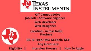 Texas Instrument || Recruitment 2021   #jobsandoffcampusdrive #studentscircles #offcampusjob