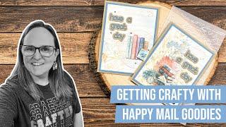 Let's Get Crafty LIVE  with Happy Mail Goodies | 1 Piece of Paper, 2 Cards