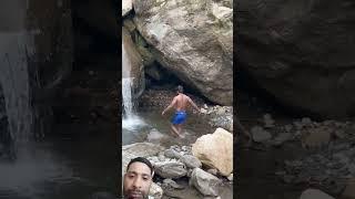 ice bath  #waterfall ankit baiyanpuria #nature body building motivation #lifeisbutadream