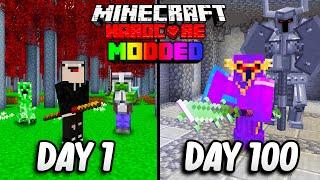 I Survived 100 Days in Modded Hardcore Minecraft.. Here's What Happened