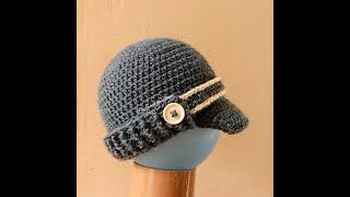 Crochet Newsboy Cap in Ash Colour