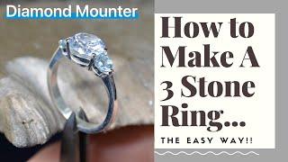 How To Make A 3 Stone Ring. (Quickest and easiest way!)