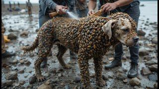 Miracle Recovery: Dog Covered in Barnacles & Bees Rescued & Transformed!