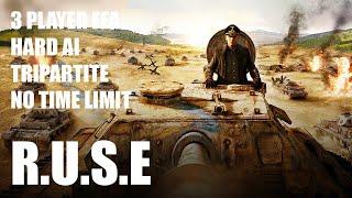 Dad Plays "R.U.S.E" Badly. 3 Player Free-For-All, Hard AI, Tripartite, No Limit