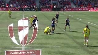 Huge tackle in women's sevens in Langford!