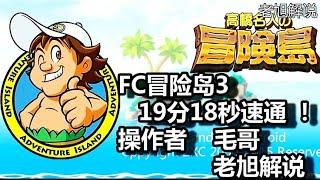 怀旧经典FC「冒险岛3」19分18秒速通！「老旭解说」