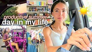 PRODUCTIVE SUMMER DAY IN MY LIFE ️ gym, shopping, driving alone, etc