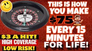 CRAZY ROULETTE STRATEGY! HOW TO MAKE A QUICK $75 EVERY 15 MINUTES USING ONLY $1 CHIPS! $3 A HIT!