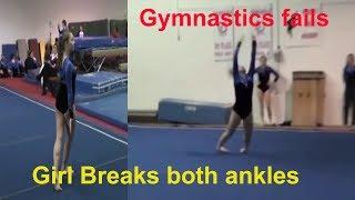 Girl breaks both ankles during gymnastics | Gymnastics fails broken bones