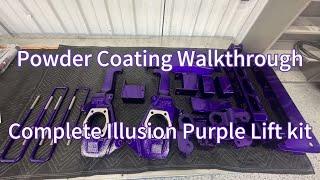 Powder Coating Illusion Purple On a Lift Kit