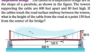 Trig and Suspension Bridge with parabolas