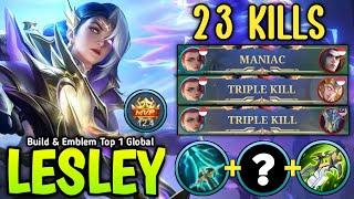 23 KILLS + ALMOST SAVAGE!! LESLEY NEW 1 SHOT 1 KILLS BUILD WTF DAMAGE - BUILD TOP 1 GLOBAL LESLEY