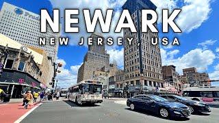 Life in New Jersey, USA: Downtown Newark Walking Tour and Travel Guide - 4K