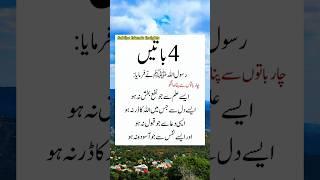 Rasool ALLAH SAWW Ne farmaya | 4 Baten | Islamic Quotes | Quotes | Urdu Quotes |Islamic shorts |