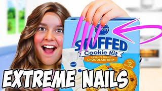 BAKING with EXTREME LONG NAILS!!