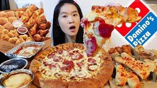 EXTRA CREAMY!! Domino's Classified Chicken Pizza, Chocolate Lava Cake, Mozzarella Sticks | Mukbang