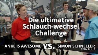 Eurobike 2021: Schlauchwechsel-Challenge mit Anke is Awesome & Simon Schneller (Team Bulls)