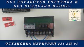 Как остановить счетчик меркурий? 231 ам 01