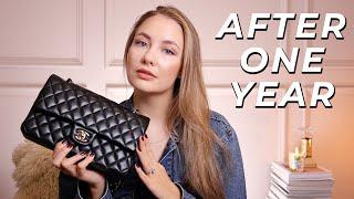 CHANEL CLASSIC FLAP REVIEW AFTER 1 YEAR | wear & tear, how to store, regrets