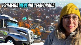 PRIMEIRA NEVE DA TEMPORADA NO CAMINHÃO!