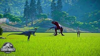 Indominus Rex Spidey vs. Venom Carnotaurus with Black Panther T-rex in Jurassic World Evolution