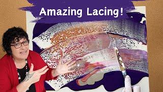 Amazing Lacing! My First EVER ‘Swipe’ Fluid Art Painting