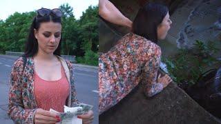 Universities Student Natural Beauty Girl Amazing Outdoor Moment with Public Agent | FAKE