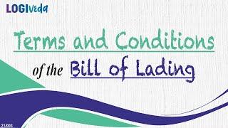 Terms and Conditions of the Bill of Lading | JBS Academy