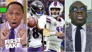 FIRST TAKE | Lamar deserves the MVP more than Josh Allen! - Stephen A. & Shannon DEBATE for MVP Race