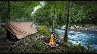 Hot Tent Camping by the River - Catch & Cook