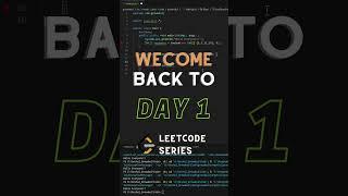 Leetcode Series || Two Sum || Day 1  #vlog #coding #shorts