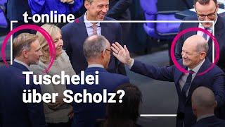 Scholz, Merz und Lindner: Szene im Bundestag erregt Aufsehen